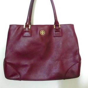 Tory Burch Robinson Oxblood Burgundy Tote Large